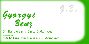 gyorgyi benz business card